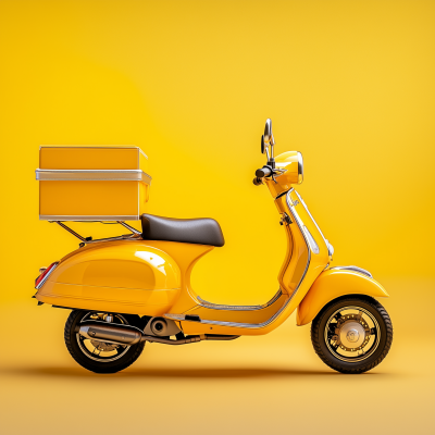 Yellow Delivery Scooter