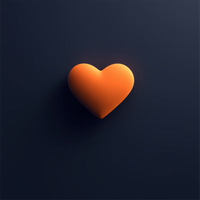 3D Orange Heart Icon