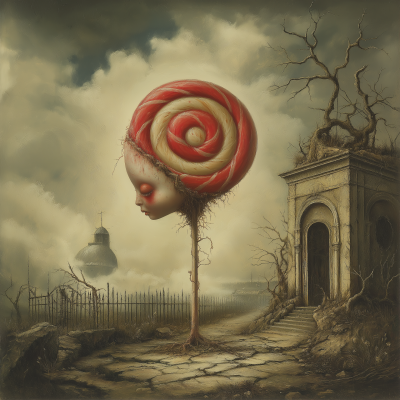 Surreal Lollipop Head