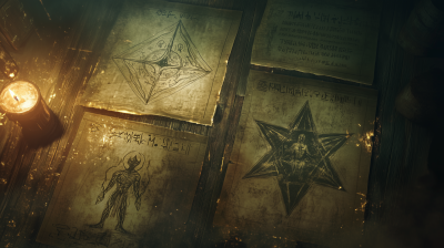 Ancient Papyrus Under Candlelight