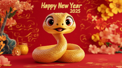 Happy New Year Snake Illustration