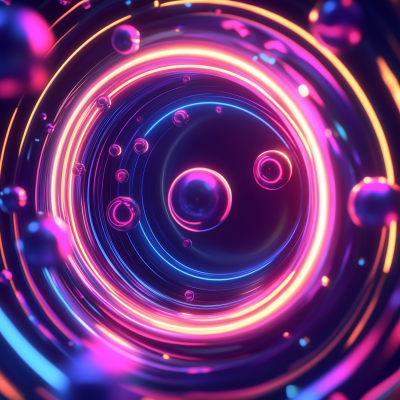 Neon Circles in Motion