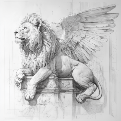 Winged Lion Sketch