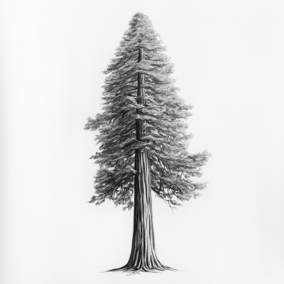 Redwood Tree Drawing