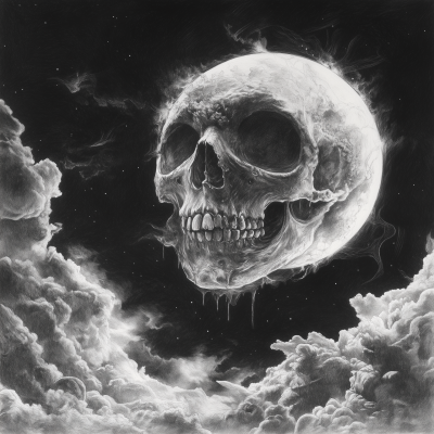 Skull Moon Illustration