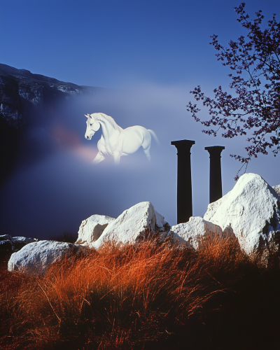 Mountain Landscape with Horse Projection