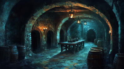 Dark Medieval Cellar