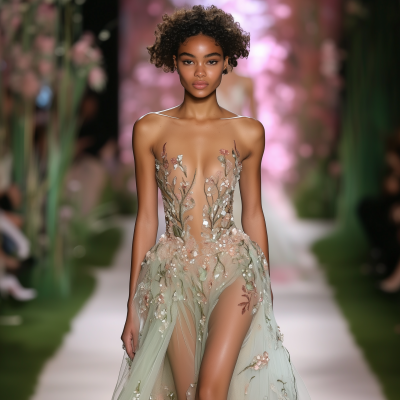 Frosted Glass Gown on Runway