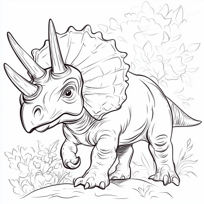Triceratops Coloring Page