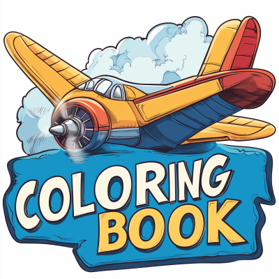 Airplane Coloring Book Logo