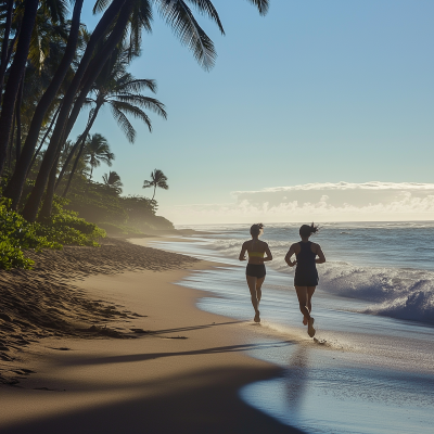 Jogging on a Tropical Beach