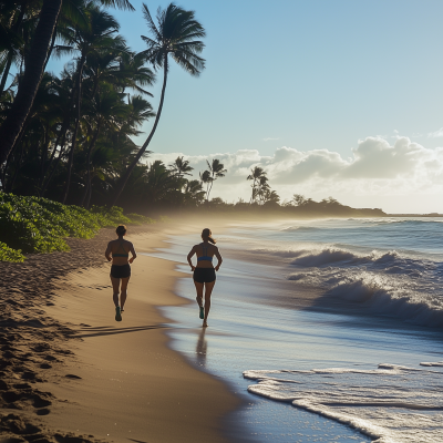 Jogging on the Beach