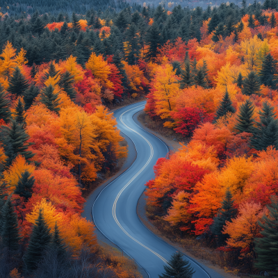 Cinematic Fall Forest View