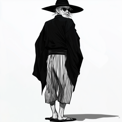 Surprised Character in Kimono