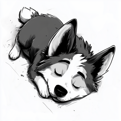 Sleeping Corgi from Above