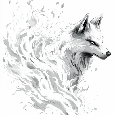 Abstract White Wolf