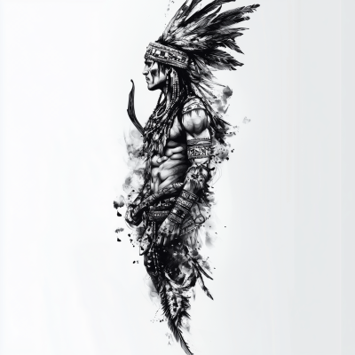Comanche Warrior Tattoo Design