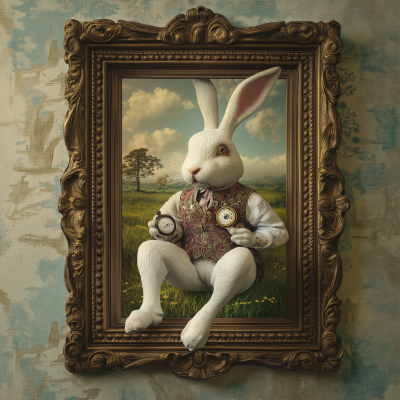 Whimsical Rabbit in Frame