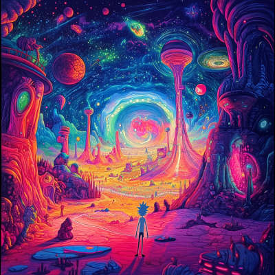 Trippy Rick and Morty Inspired Background