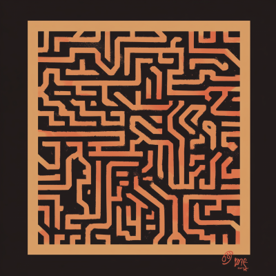 Two Tone Flat Vector Maze