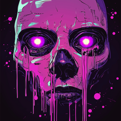 Cyberpunk Art with Pink Paint