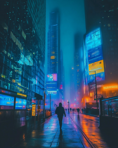 Cyberpunk City Street