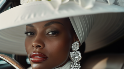 Elegant Black Woman in White