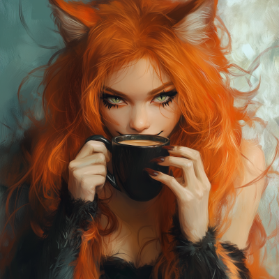 Red Haired Cat Girl