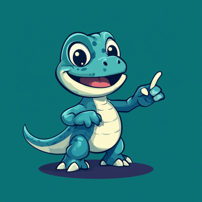 Dinosaur Mascot Pointing