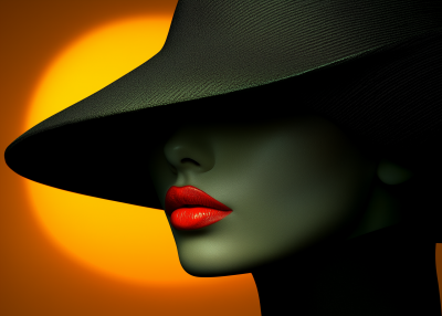 Model in Bugatti Inspired Hat