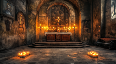 Candles on Jesus Altar