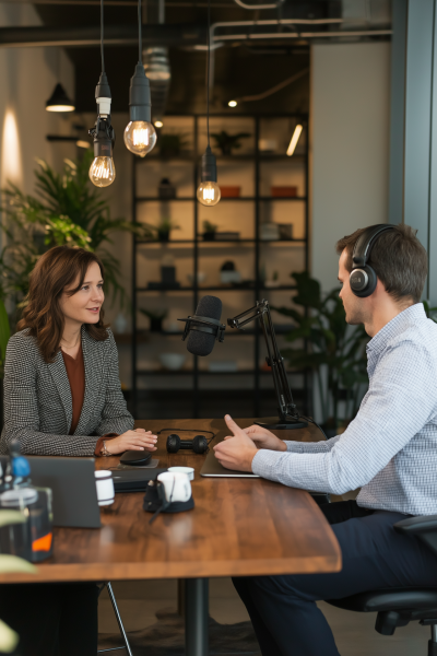 Modern Podcast Studio Setup