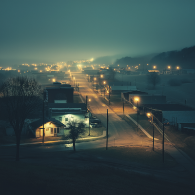 Rustbelt Town at Night
