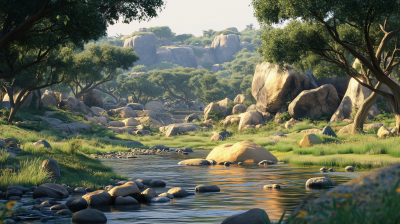 African Landscape at River’s Edge