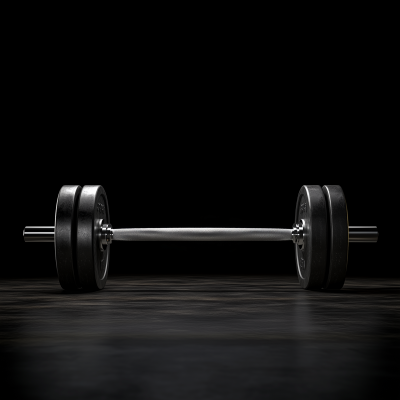 Barbell on Black Background