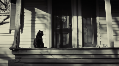Vintage Cat on Porch
