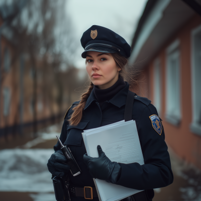 Policewoman in Winter