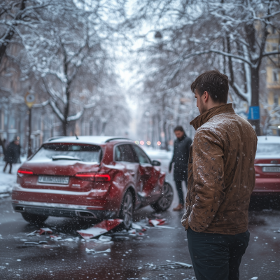 Winter Accident Scene