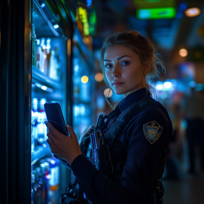 Polish Policewoman at Night