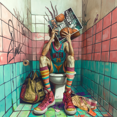 Surreal Basketball Bathroom