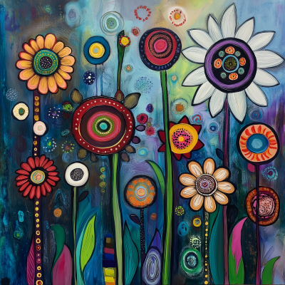 Whimsical Abstract Flowers