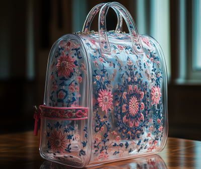 Transparent Backpack with Carpet Patterns