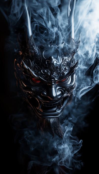 Oni Mask with Smoke