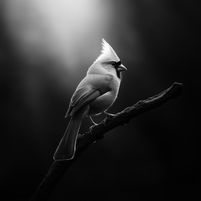 Dynamic Cardinal in Black and White