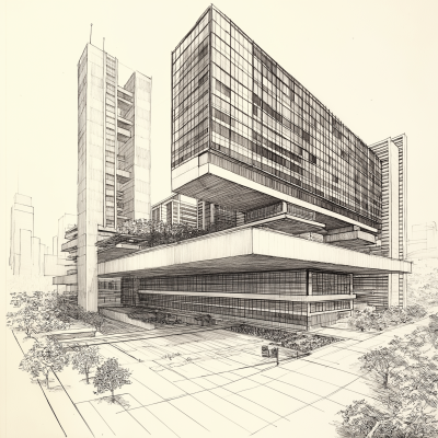 Futuristic Perspective of Ford Foundation Building