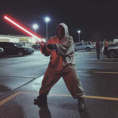 Lightsaber Duel in the Parking Lot