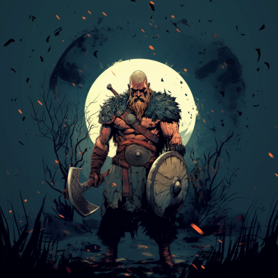 Viking Warrior in Comic Style