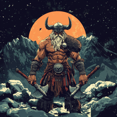 Viking Warrior with Axes