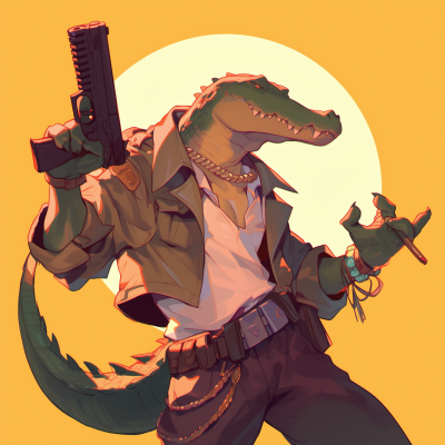 Crocodile with a Glock