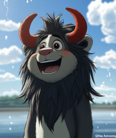 Anthropomorphic Lion Scene